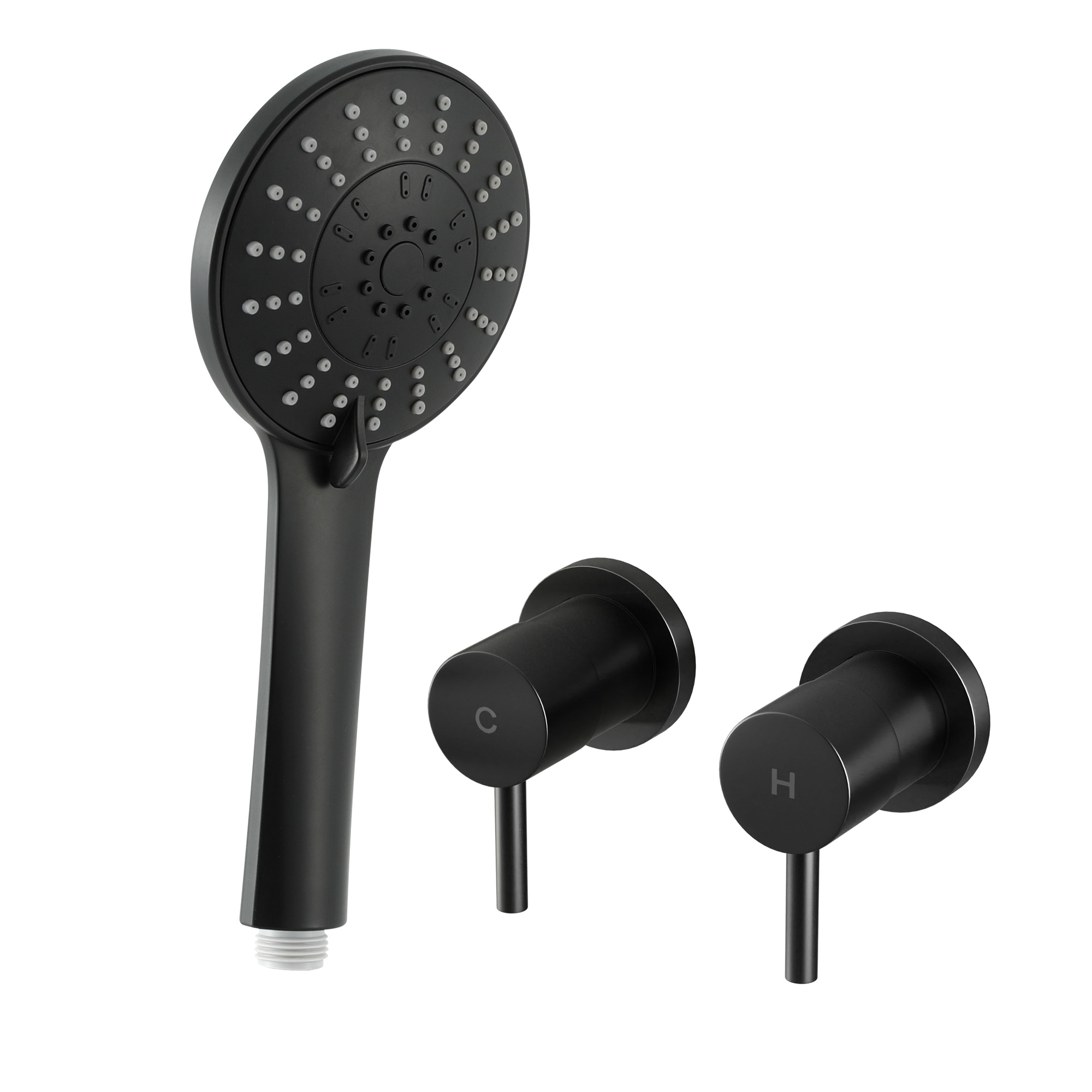 Cefito 4.5'' Handheld Shower Head with Twin Tap, Chrome or Black view 2