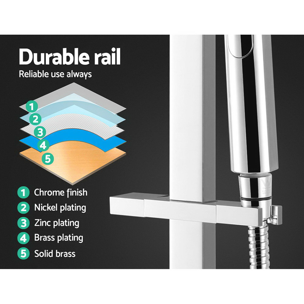 Cefito 10'' Rain Shower Head Set Square, Chrome or Black, Taps view 5