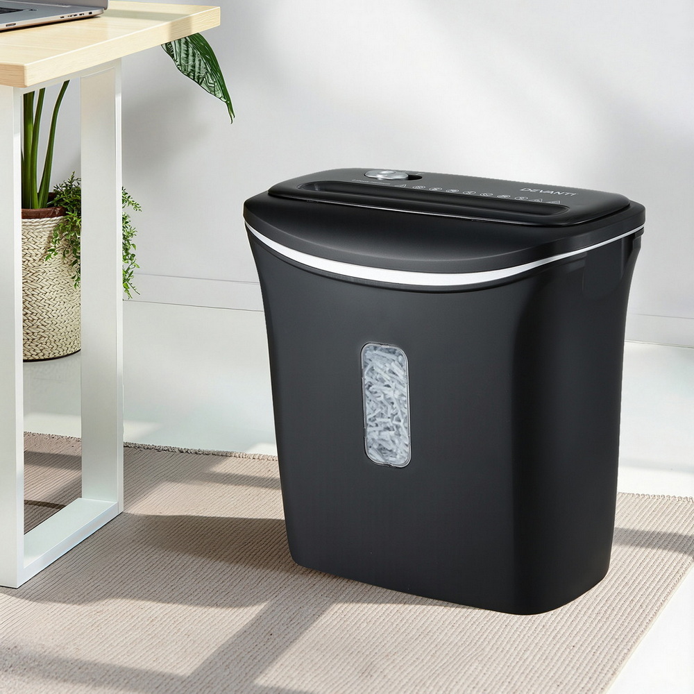Devanti 12L Cross-Cut Shredder 8-Sheet Paper