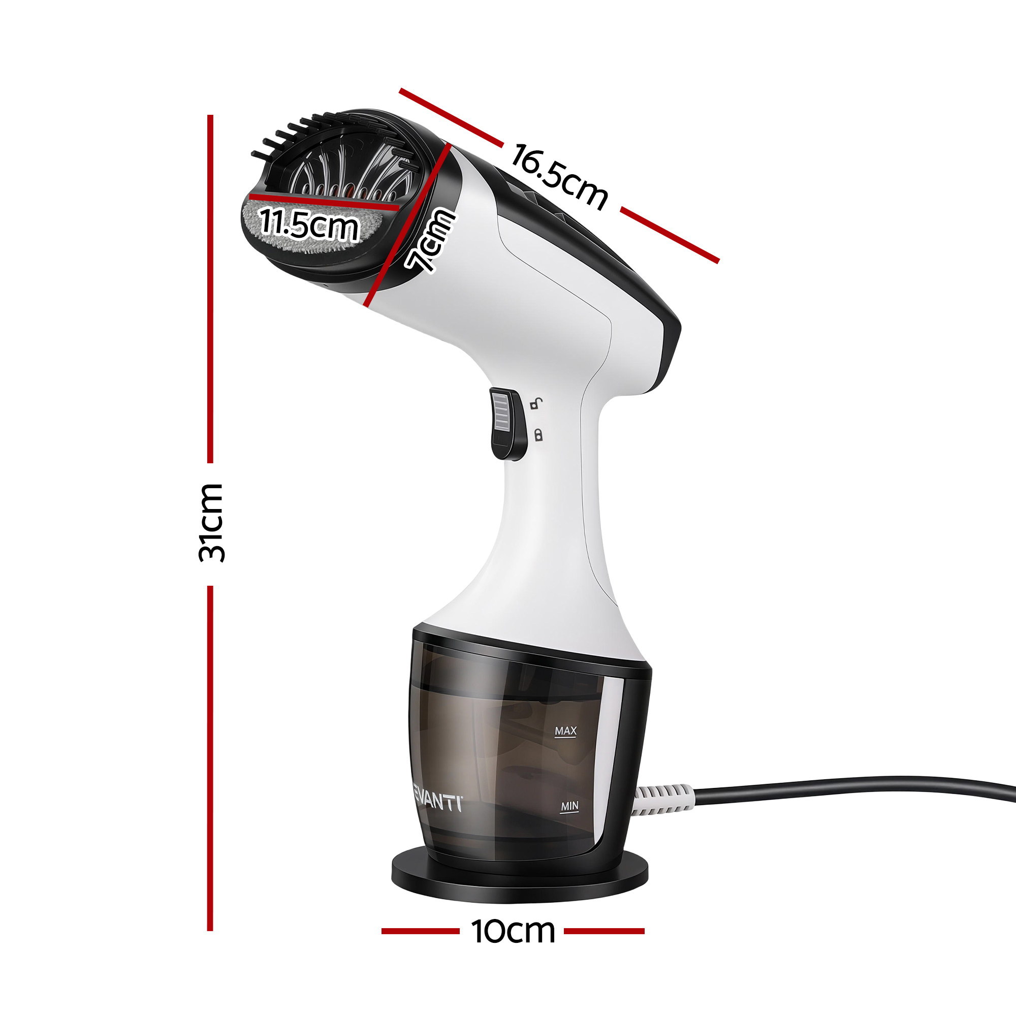 Devanti Portable Clothes Steamer 1500W 30s Heat-Up view 2