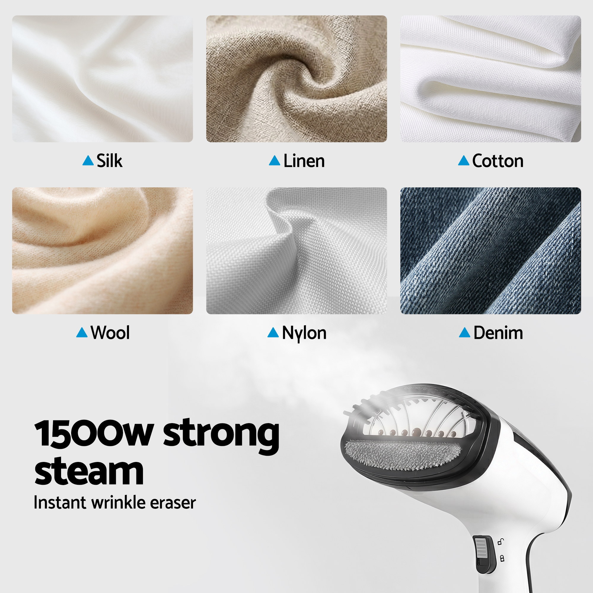 Devanti Portable Clothes Steamer 1500W 30s Heat-Up view 4