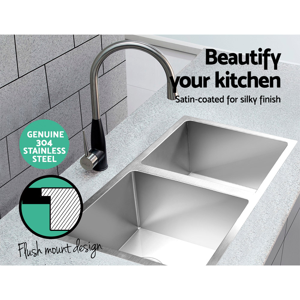 Cefito Handmade Stainless Steel Kitchen Sink, 45x30 to 111x45cm view 4