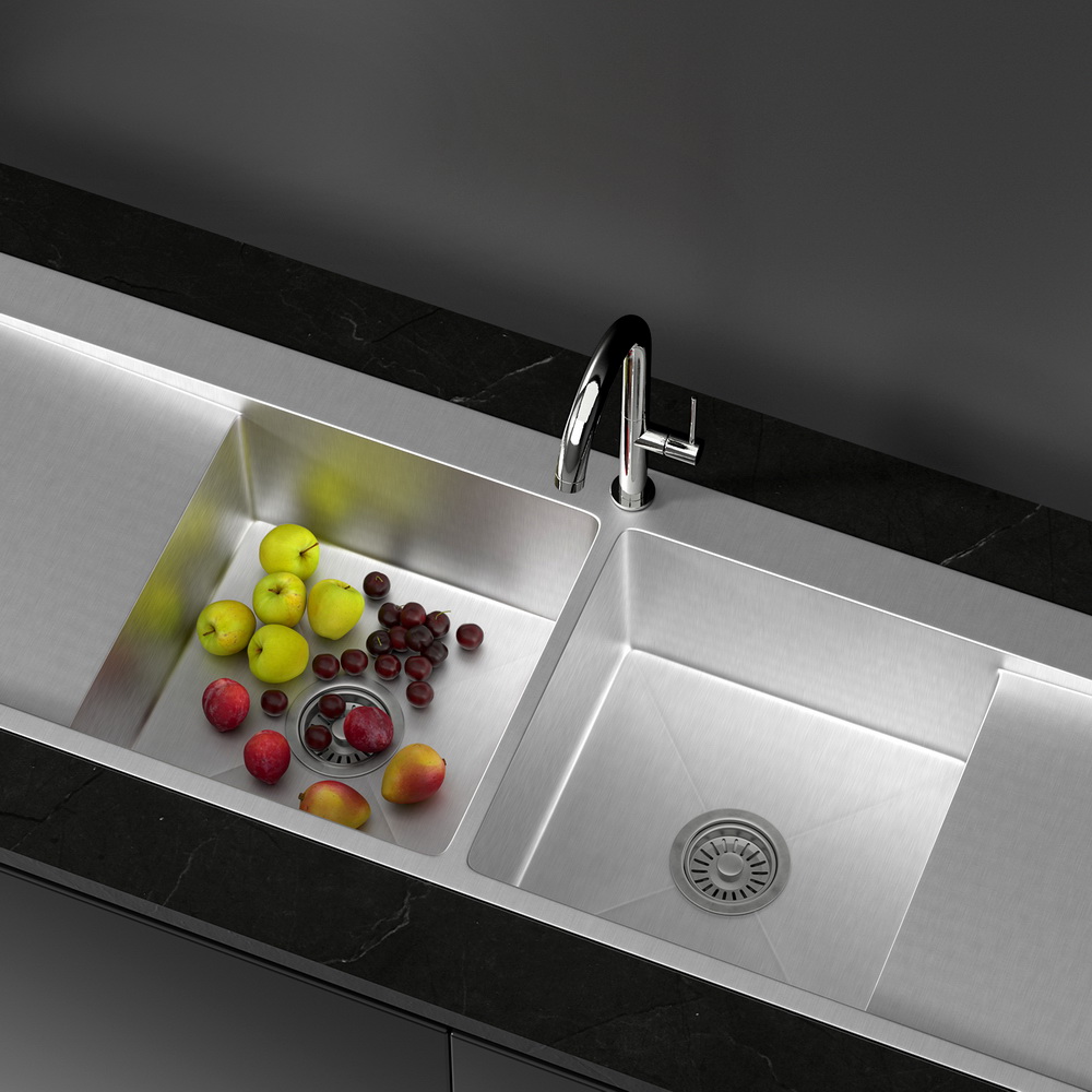 Cefito Stainless Steel Kitchen Sink 155x50cm Flush Mount
