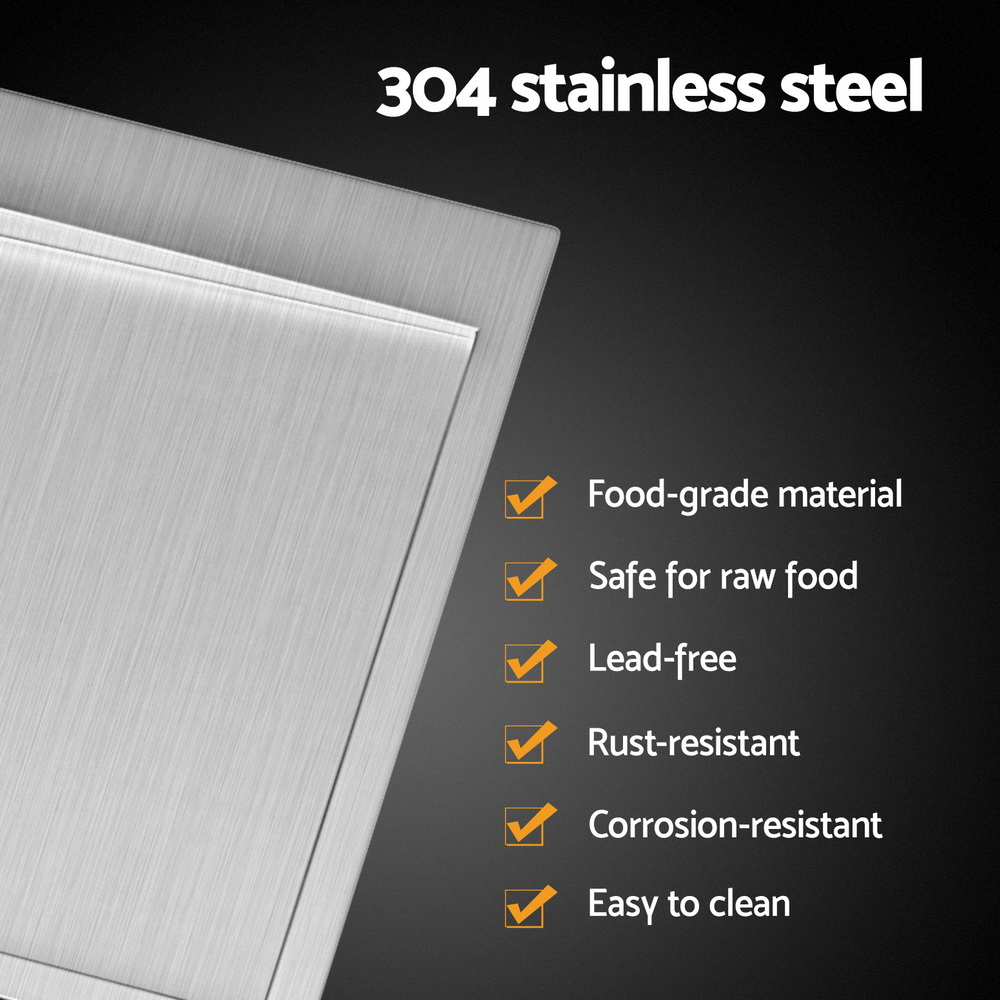 Cefito Stainless Steel Kitchen Sink 155x50cm Flush Mount view 4