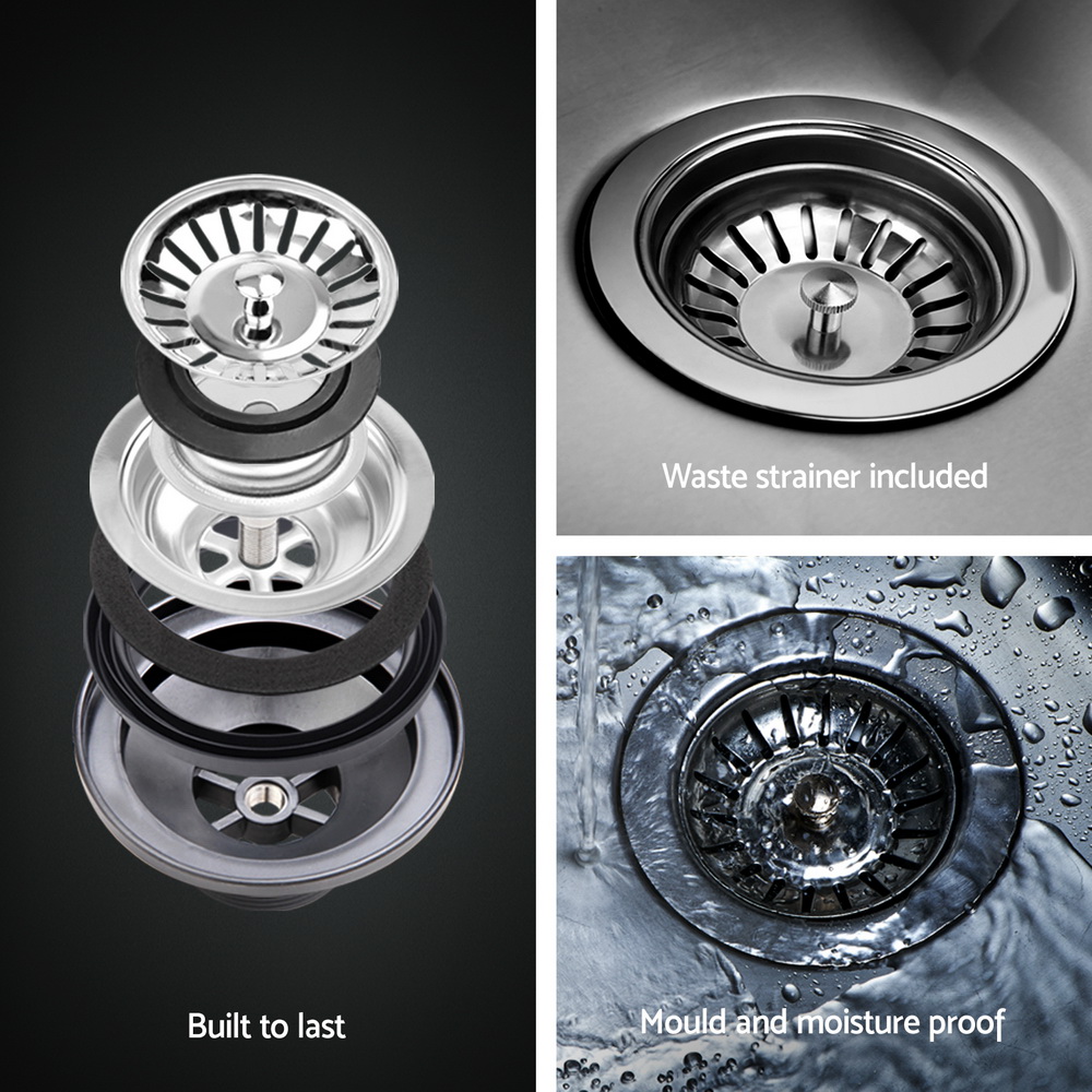 Cefito Stainless Steel Kitchen Sink 155x50cm Flush Mount view 5