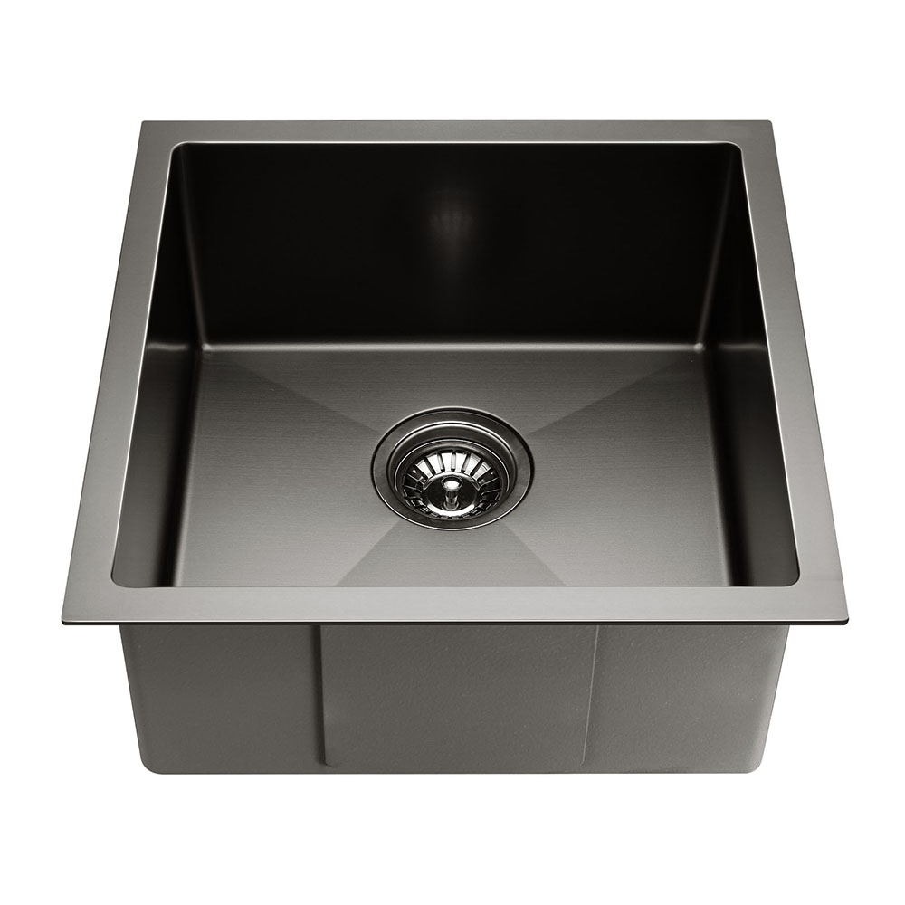 Cefito Stainless Steel Kitchen Sink, Single Bowl, 8 Sizes, Black view 3