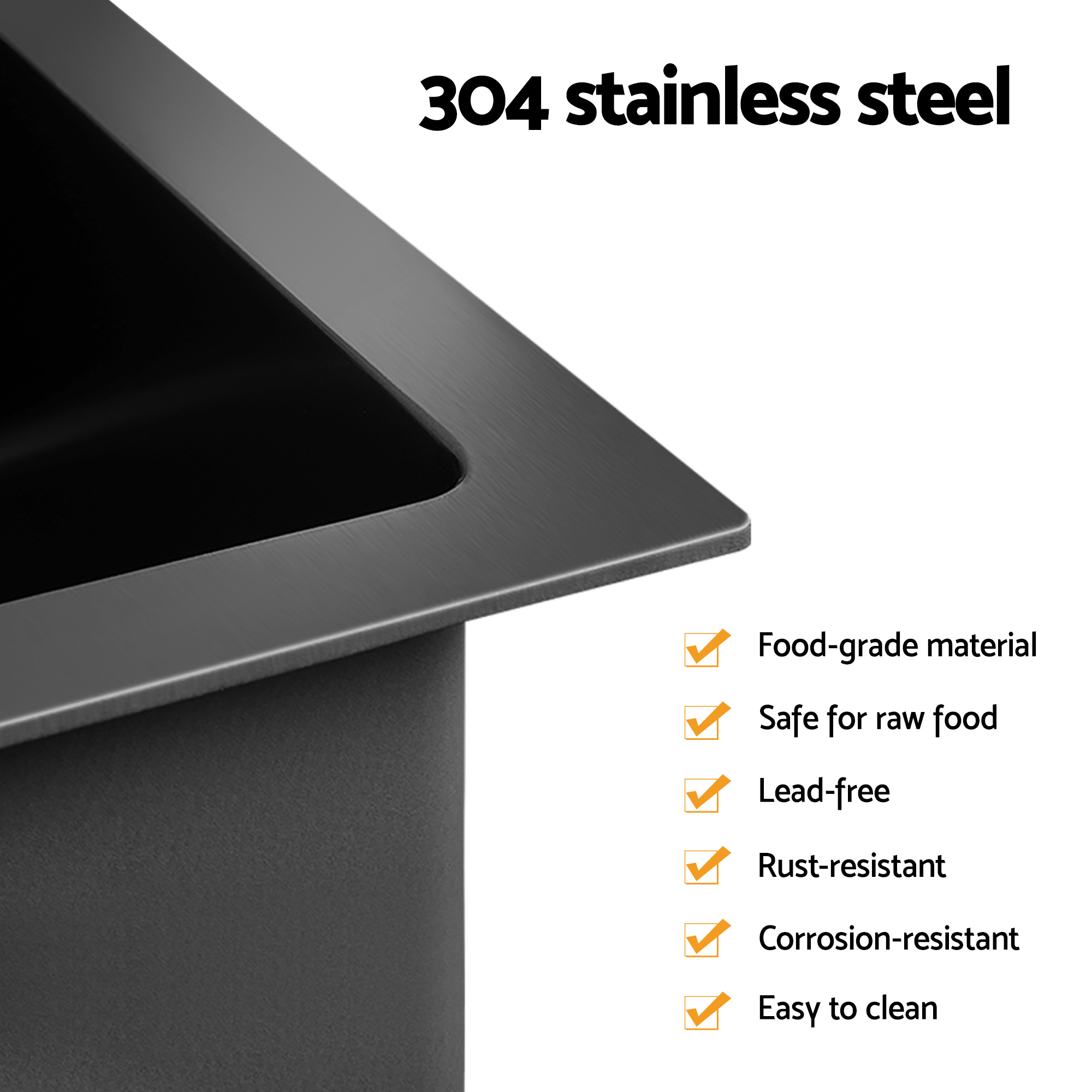 Cefito Stainless Steel Sink & Mixer Tap, 30x45-116x50cm view 4