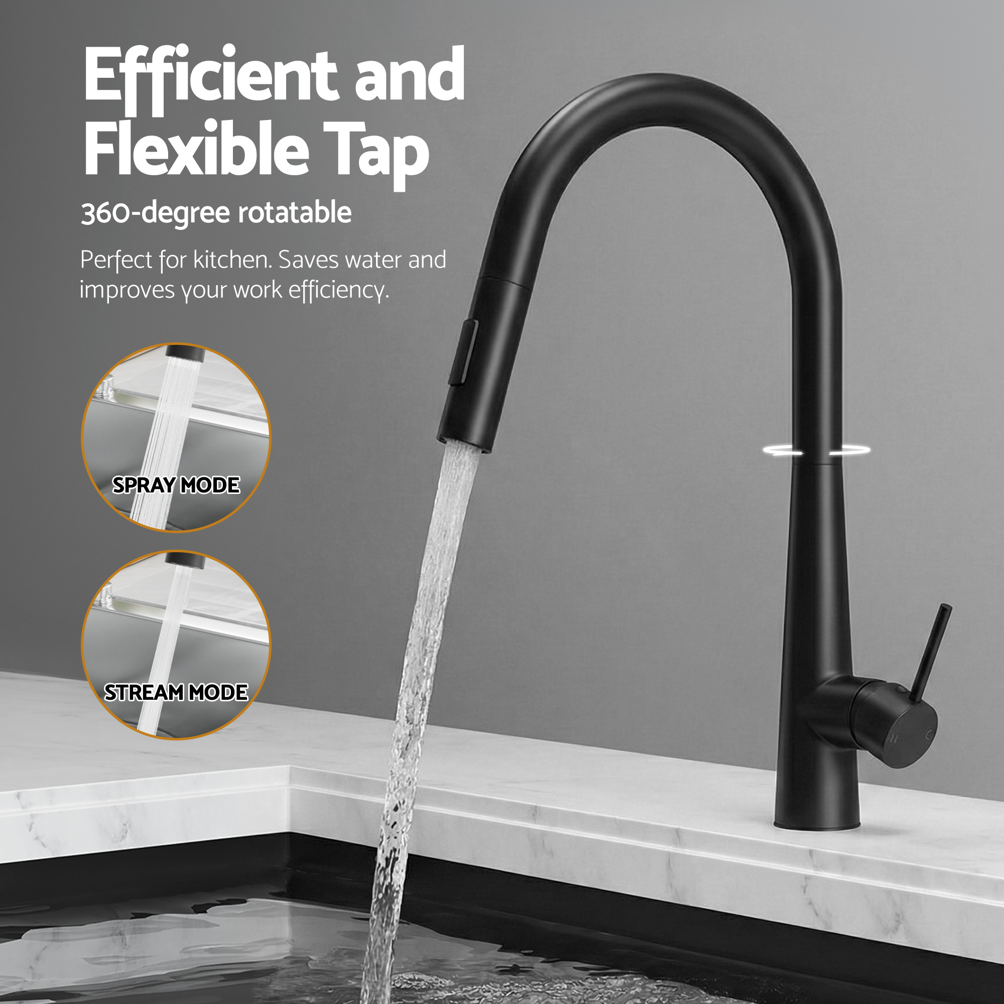 Cefito Stainless Steel Sink & Mixer Tap, 30x45-116x50cm view 5