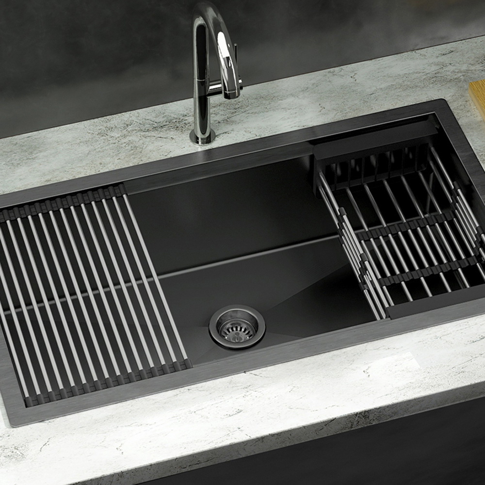 Cefito 81x45cm Kitchen Sink with Drain Rack Basket, 2 Sizes