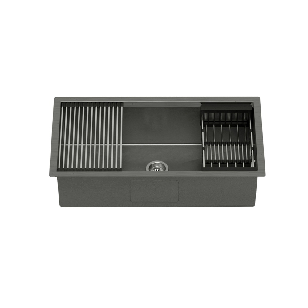 Cefito 81x45cm Kitchen Sink with Drain Rack Basket, 2 Sizes view 3