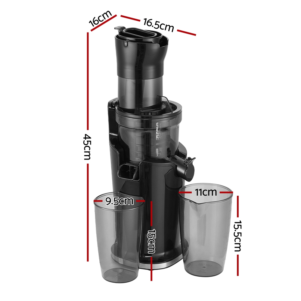 Devanti 200W Cold Press Slow Juicer Black view 2