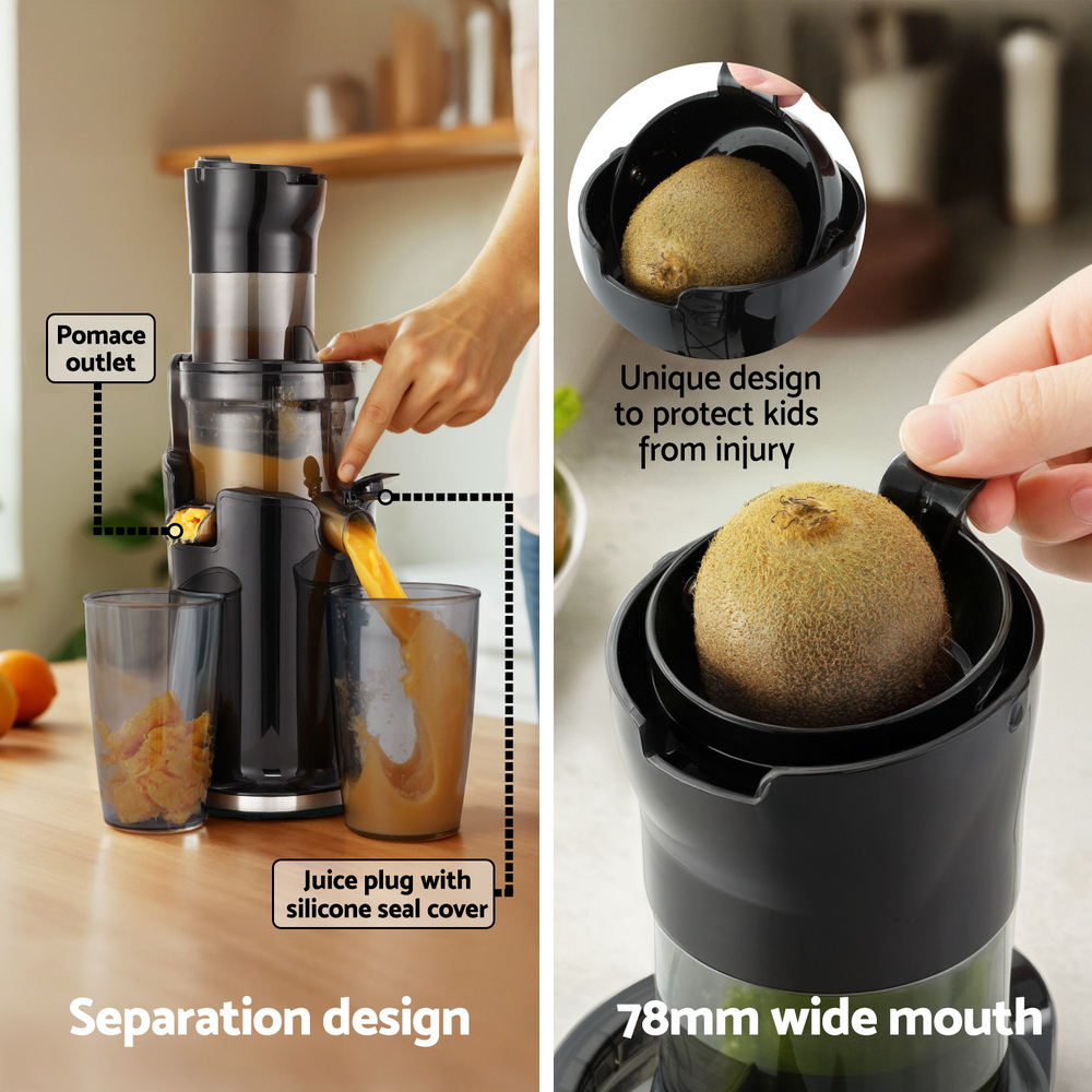 Devanti 200W Cold Press Slow Juicer Black view 4