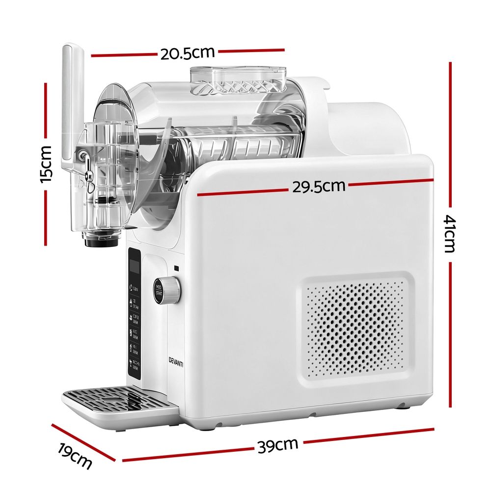 Devanti 5-in-1 Slushie Machine Ice Cream Maker White view 2