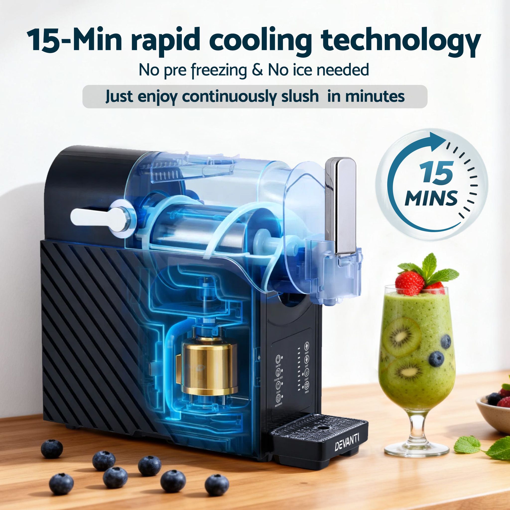 Devanti 1.8L Slushie Machine for Smoothies and Milkshakes view 2