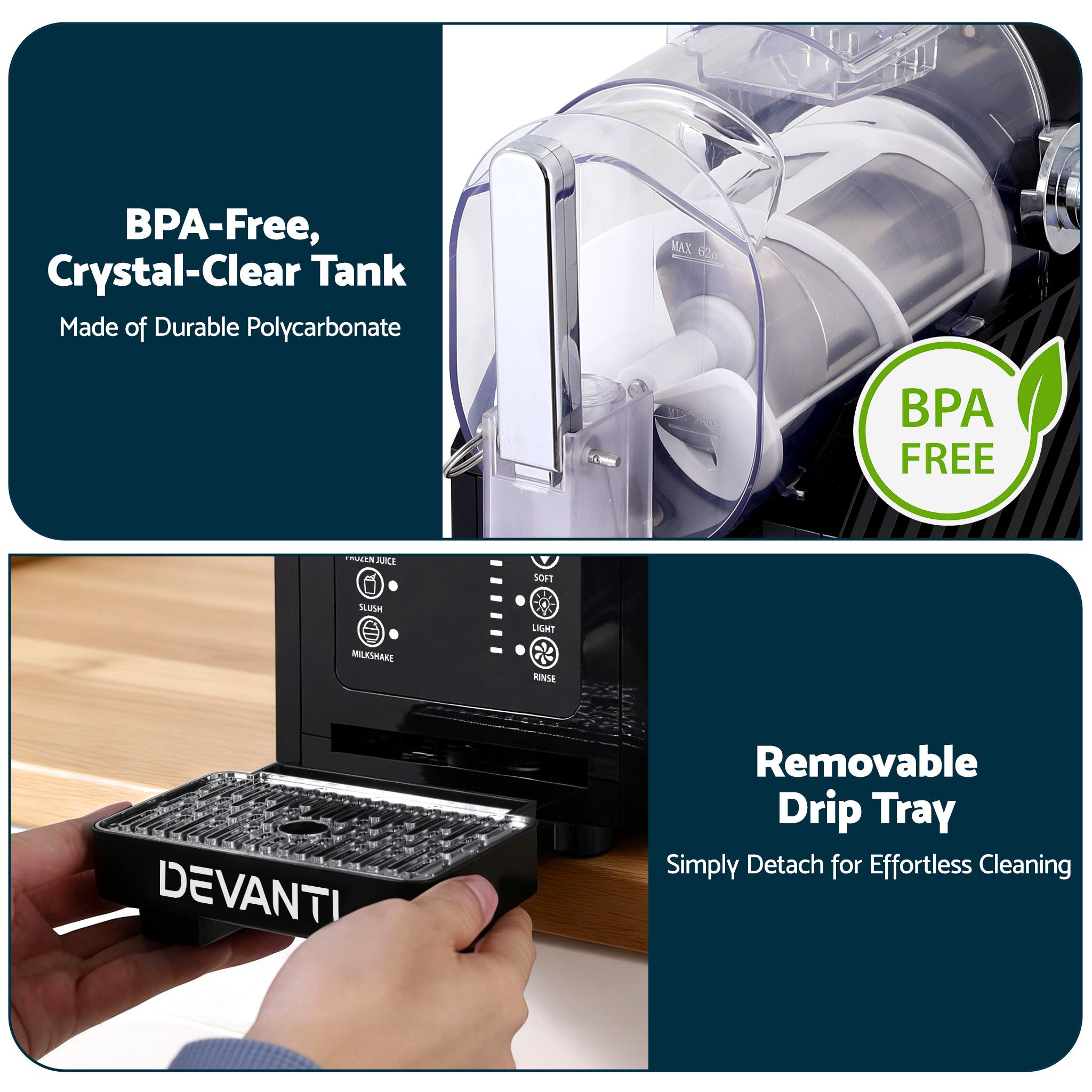 Devanti 1.8L Slushie Machine for Smoothies and Milkshakes view 4