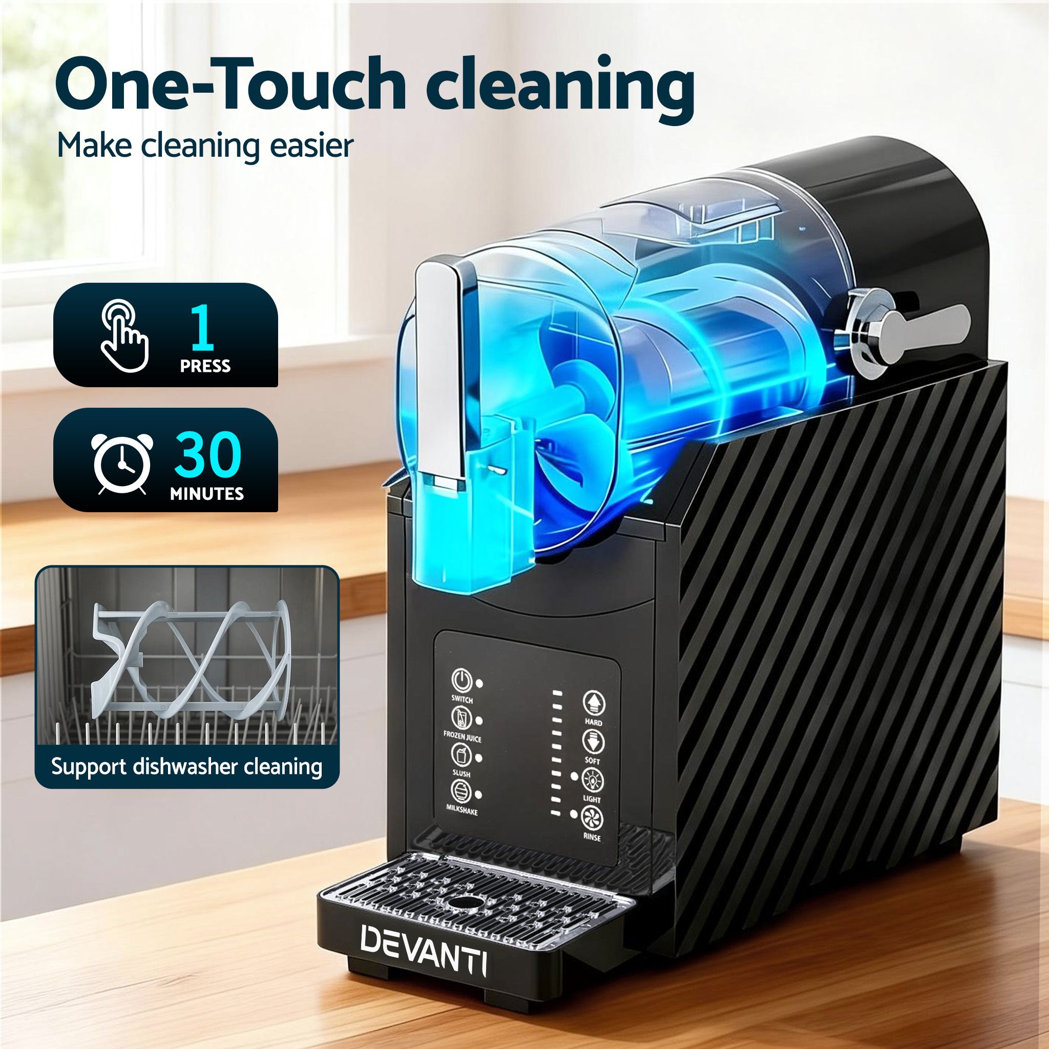Devanti 1.8L Slushie Machine for Smoothies and Milkshakes view 5