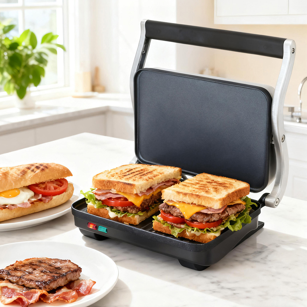 Devanti 3-in-1 Sandwich Maker Steak Press Grill 1000W