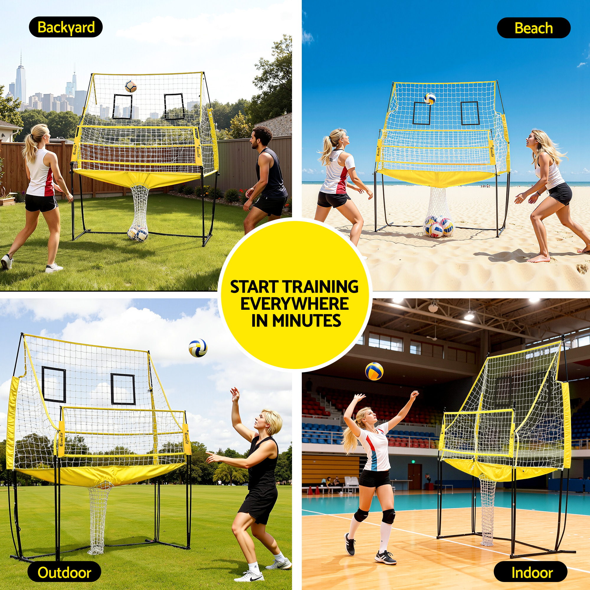 Everfit 8ft Free Standing Volleyball Net with Ball and Bag view 5