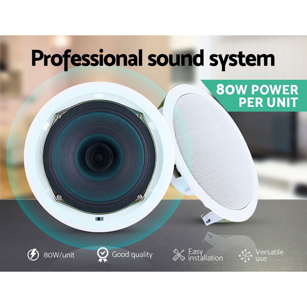 Giantz 6 Inch In Ceiling Speakers 80W, 2 to 8 Pack view 4