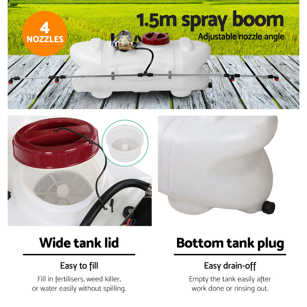 Giantz 60L Weed Sprayer 1.5m Fixed Boom 12V Garden Spray view 3