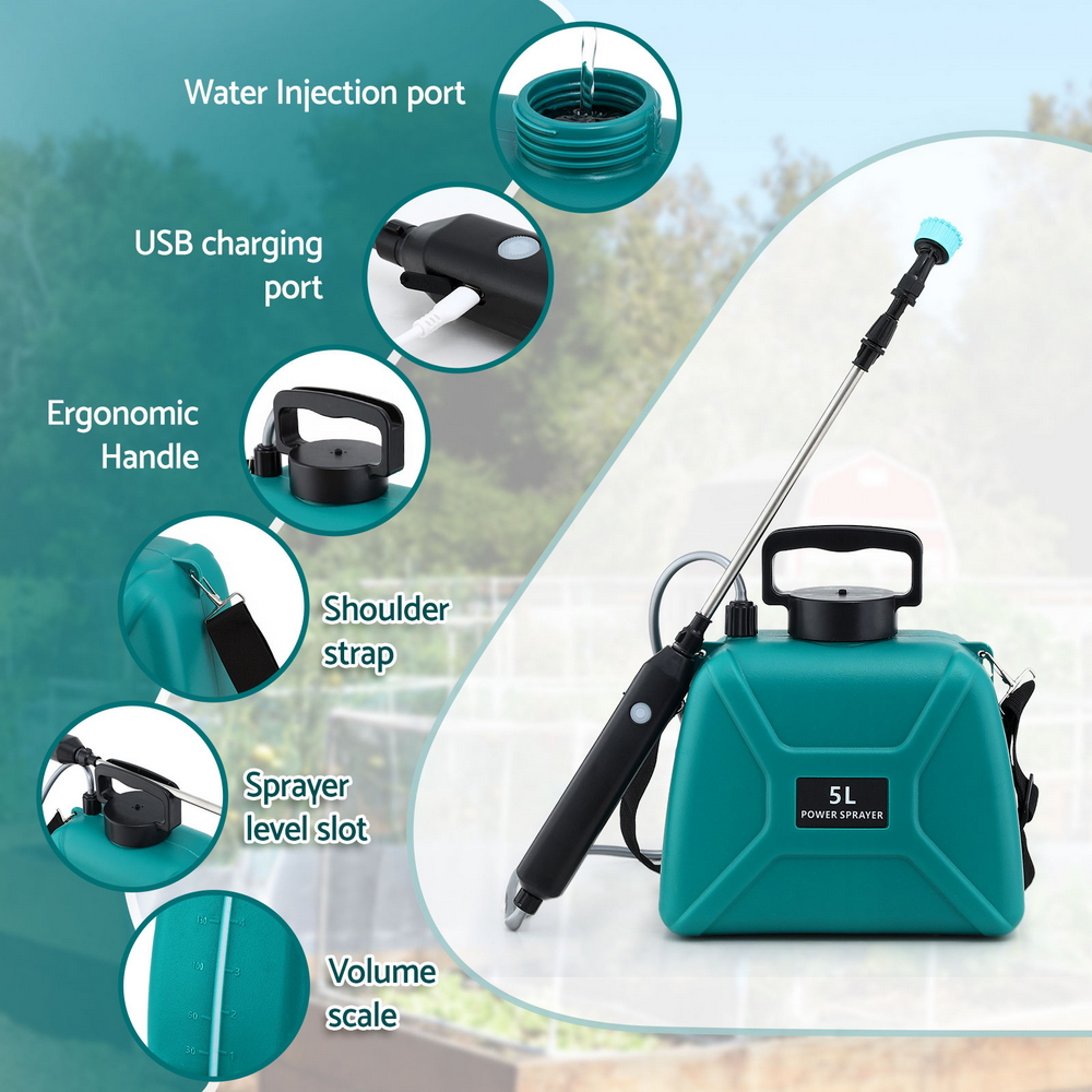 Giantz Electric Weed Sprayer 5L USB Charging Shoulder view 4
