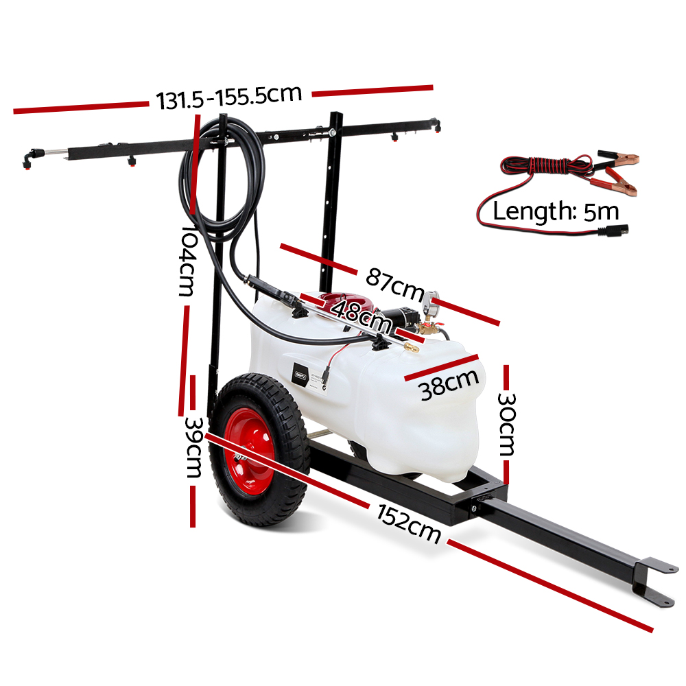 Giantz Weed Sprayer 60L Trailer with Rear Boom view 2