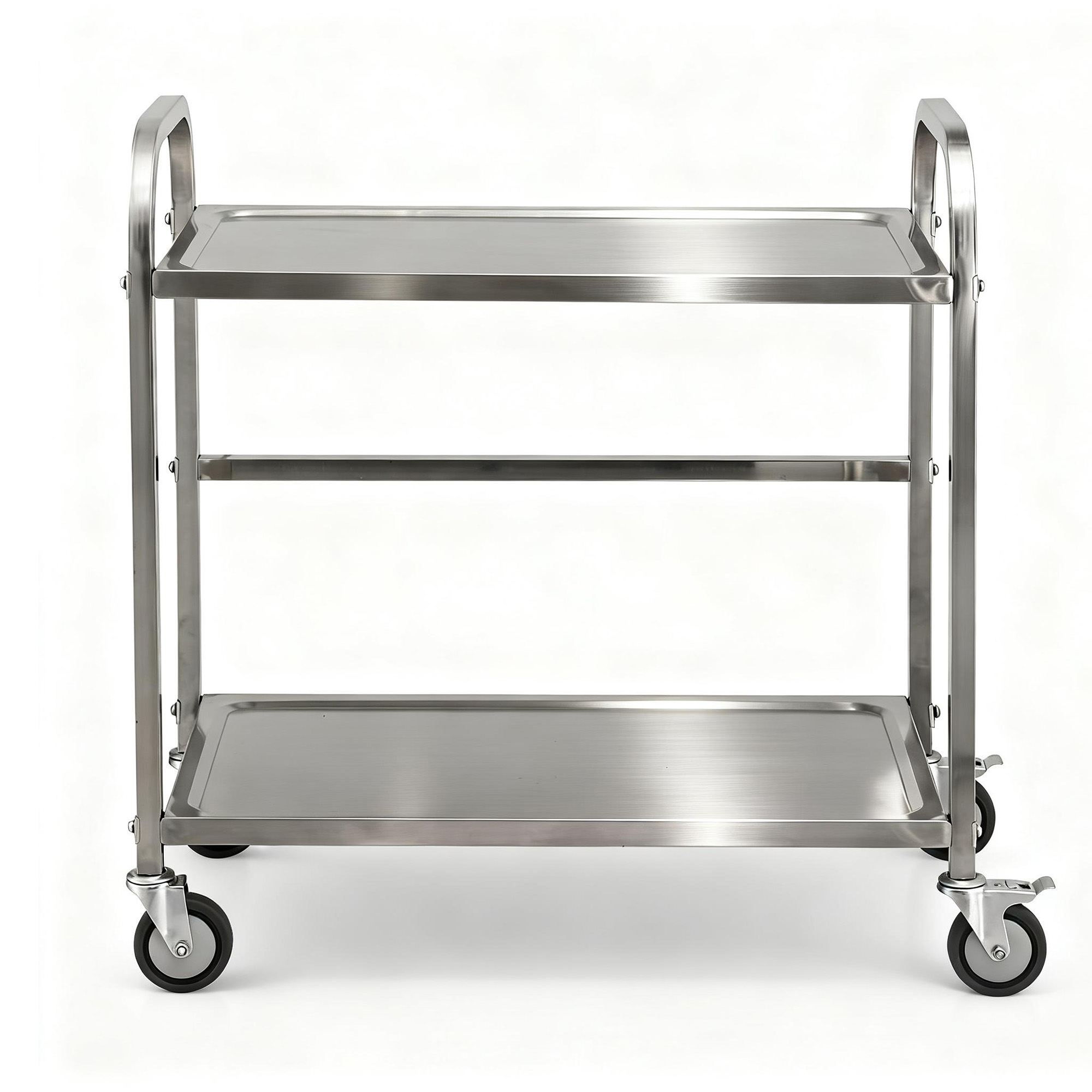 Cefito Stainless Steel Kitchen Trolley with Wheels, 2 Tiers view 3