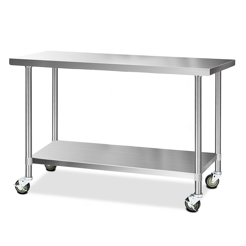 Cefito Stainless Steel Kitchen Bench with Wheels 304, 2 Sizes