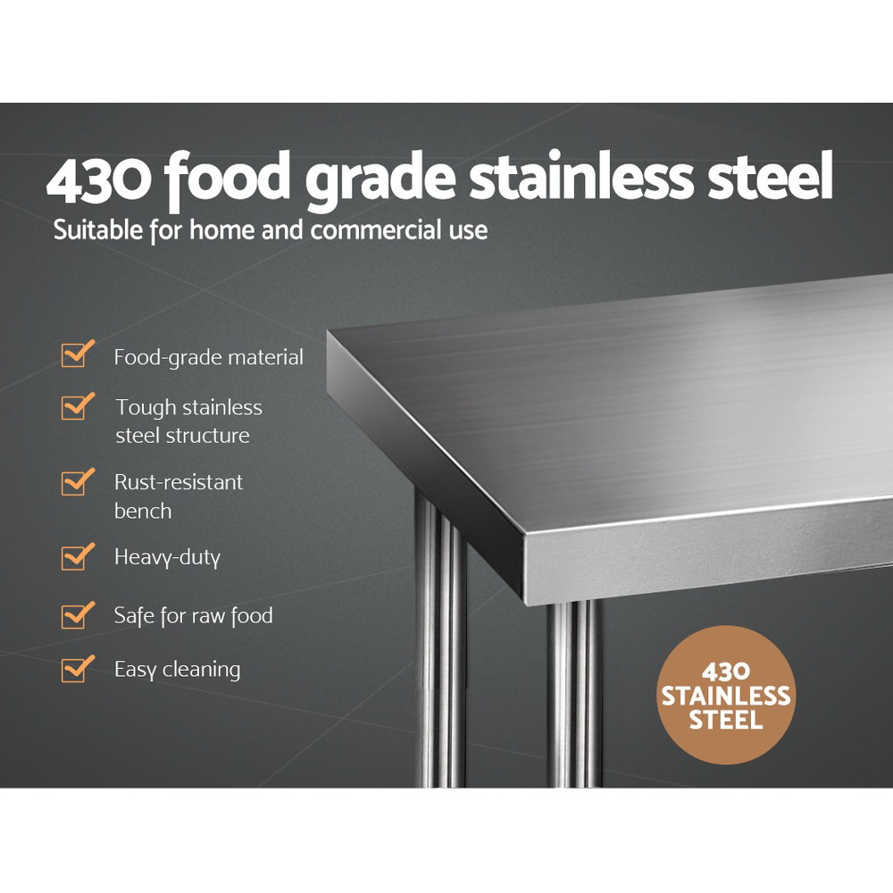 Cefito Stainless Steel Kitchen Bench 430, 8 Sizes view 3