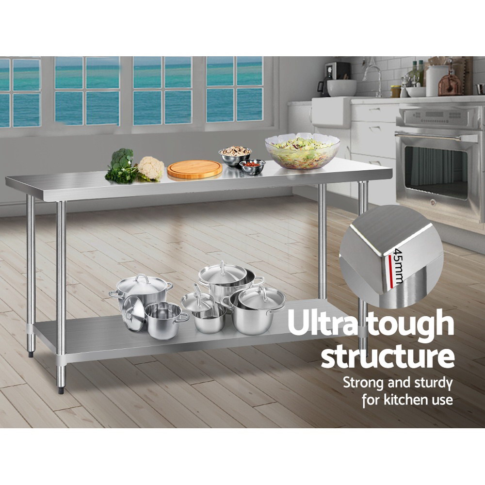 Cefito Stainless Steel Kitchen Bench 430, 8 Sizes view 4