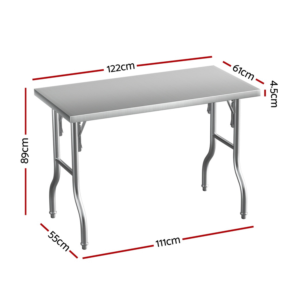Cefito Foldable Stainless Steel Kitchen Work Bench view 2