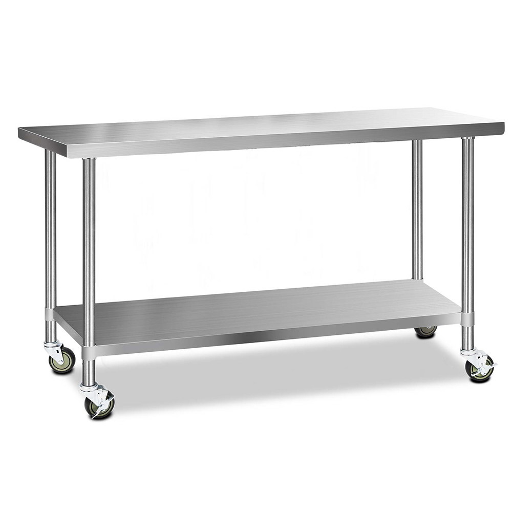 Cefito Stainless Steel Kitchen Bench with Wheels 430, 8 Sizes