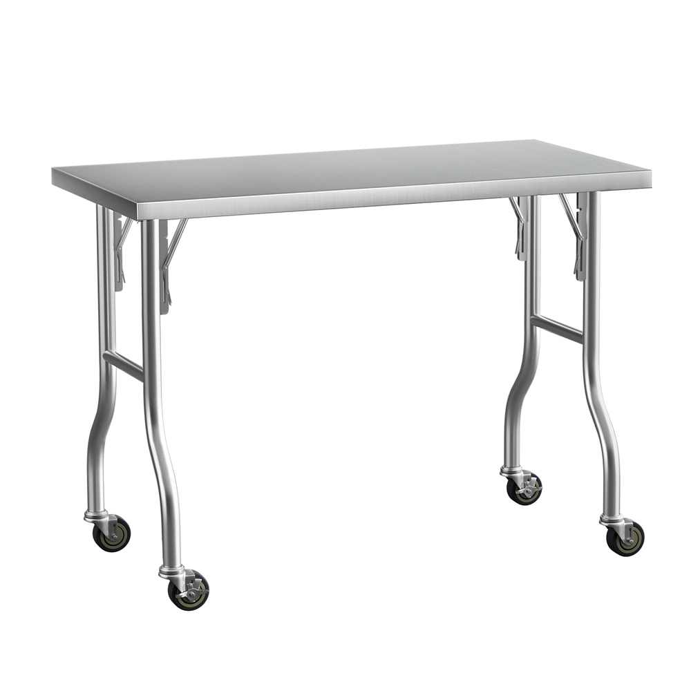 Cefito Foldable Stainless Steel Work Bench on Wheels