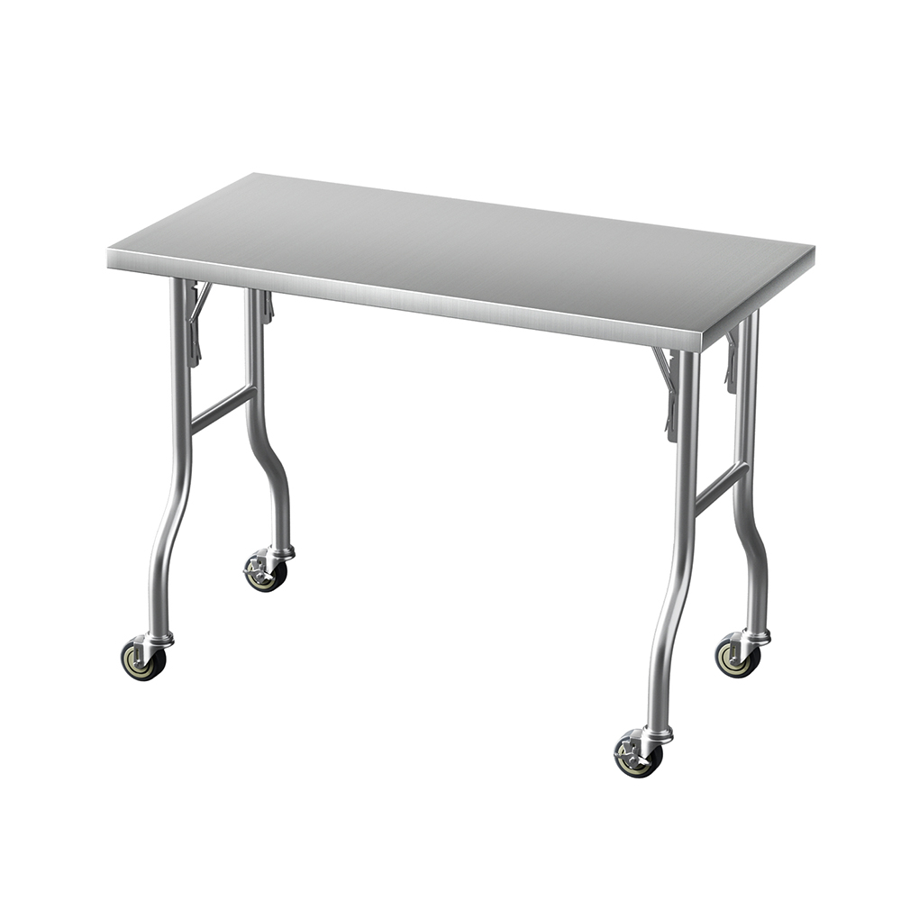 Cefito Foldable Stainless Steel Work Bench on Wheels view 4