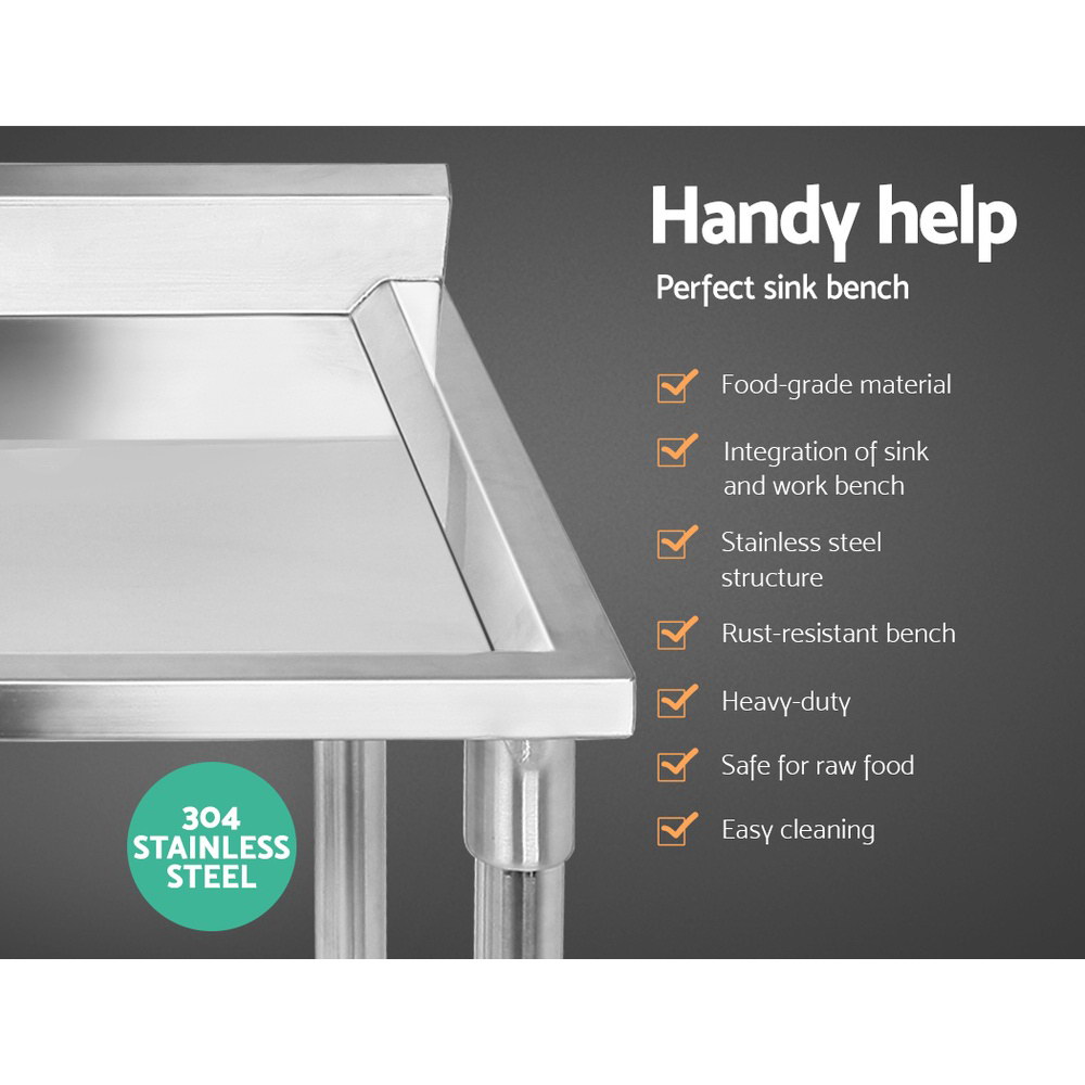 Cefito 100x60cm Stainless Steel Sink Bench Kitchen 304 view 3