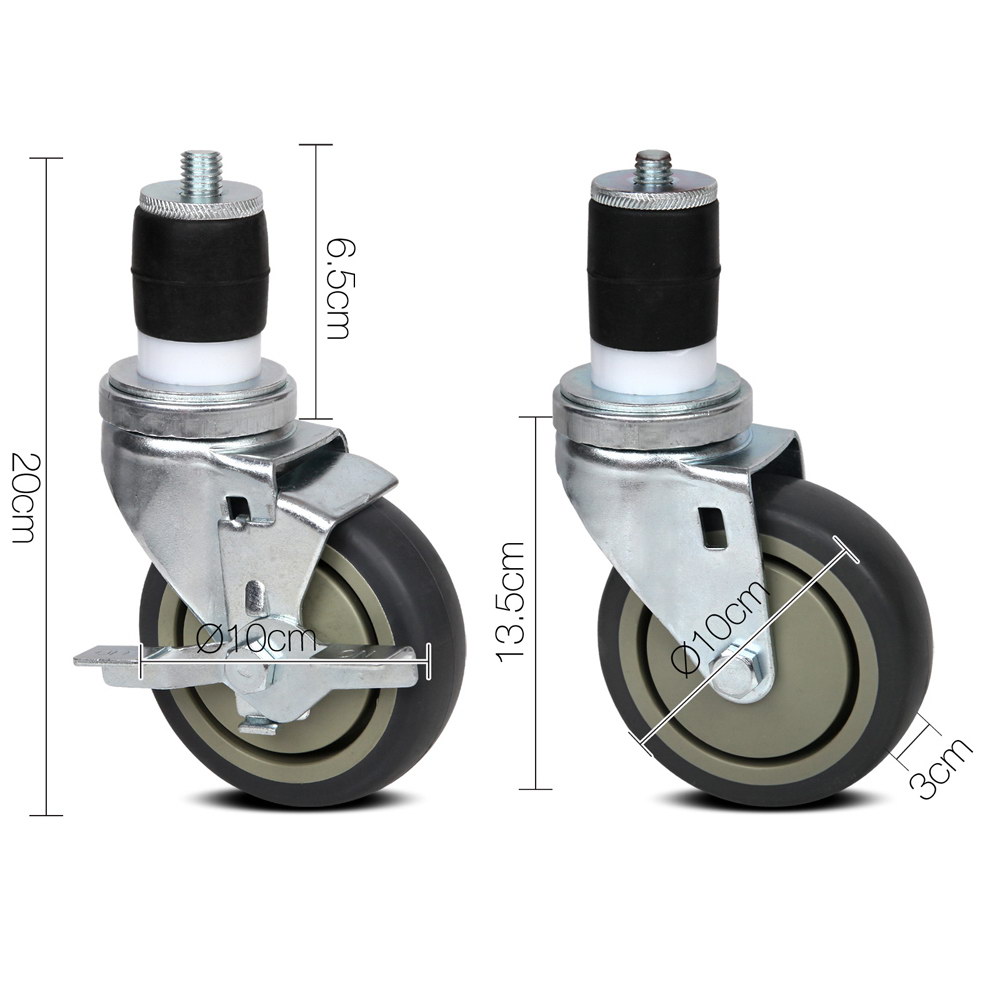 Cefito 4'' Swivel Castor Wheels, Set of 4 view 2