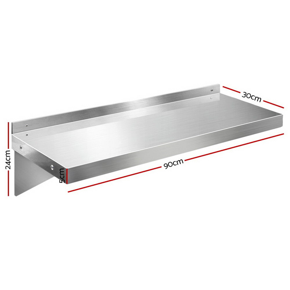 Cefito Stainless Steel Kitchen Wall Shelf, 2 Sizes view 2