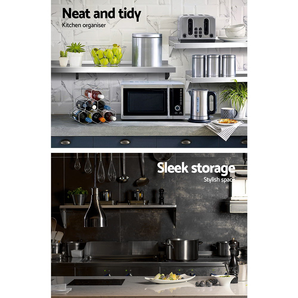 Cefito Stainless Steel Kitchen Wall Shelf, 2 Sizes view 3