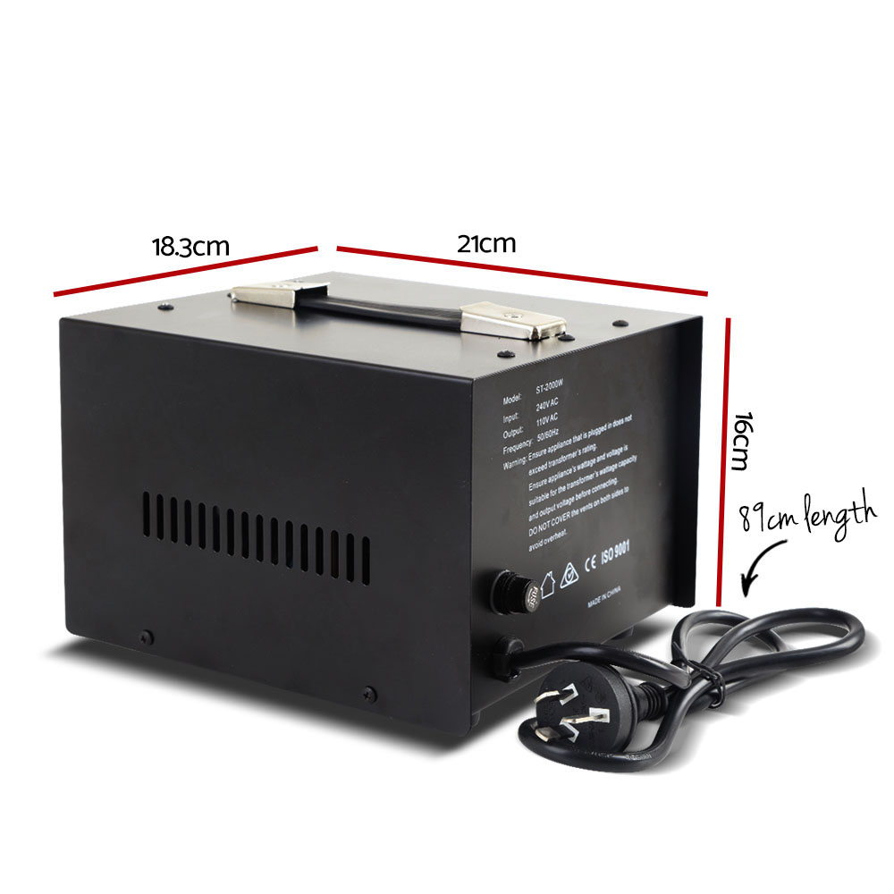 Giantz Step Down Transformer 2000W Heavy Duty view 2