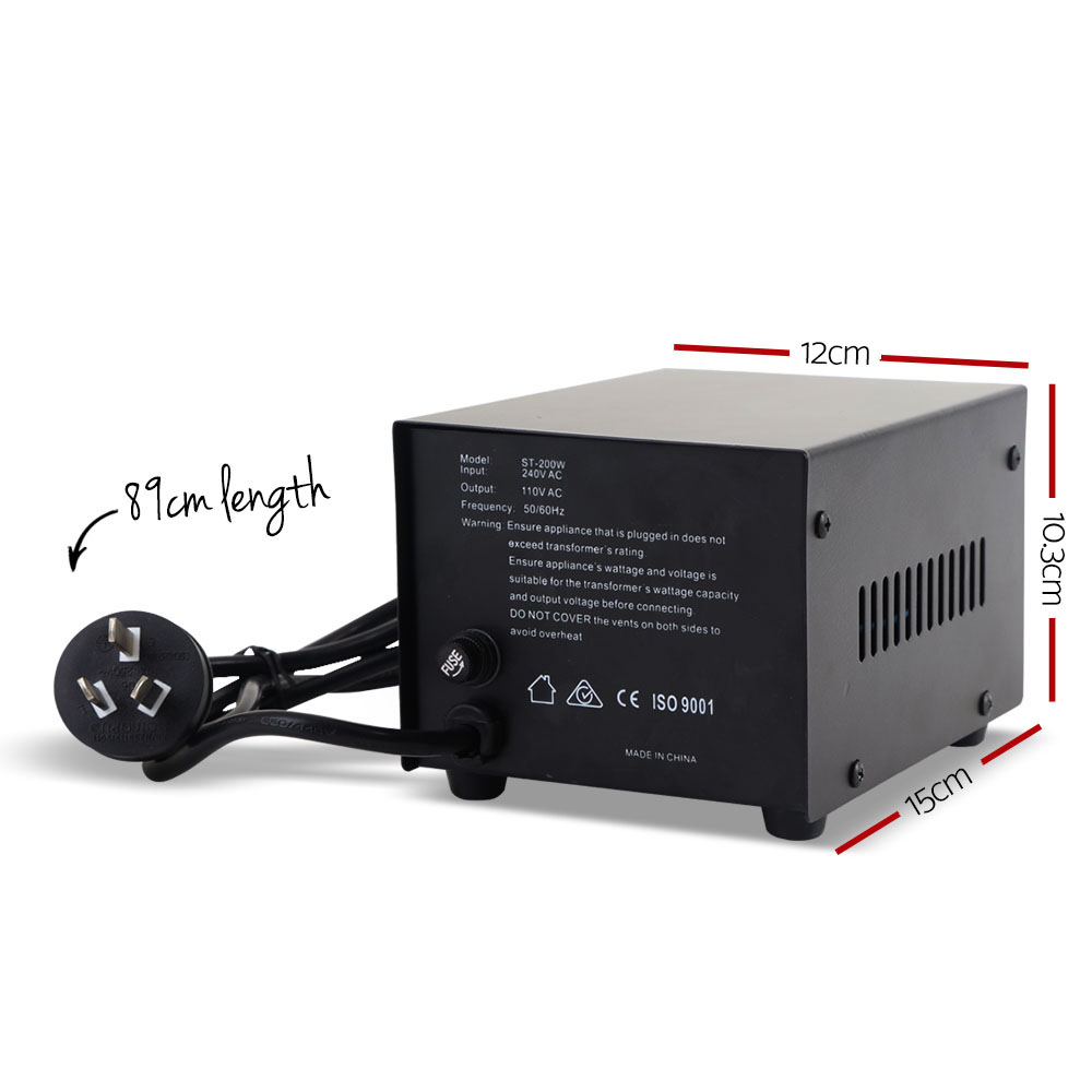 Giantz Step Down Transformer 200W 240V to 110V view 2