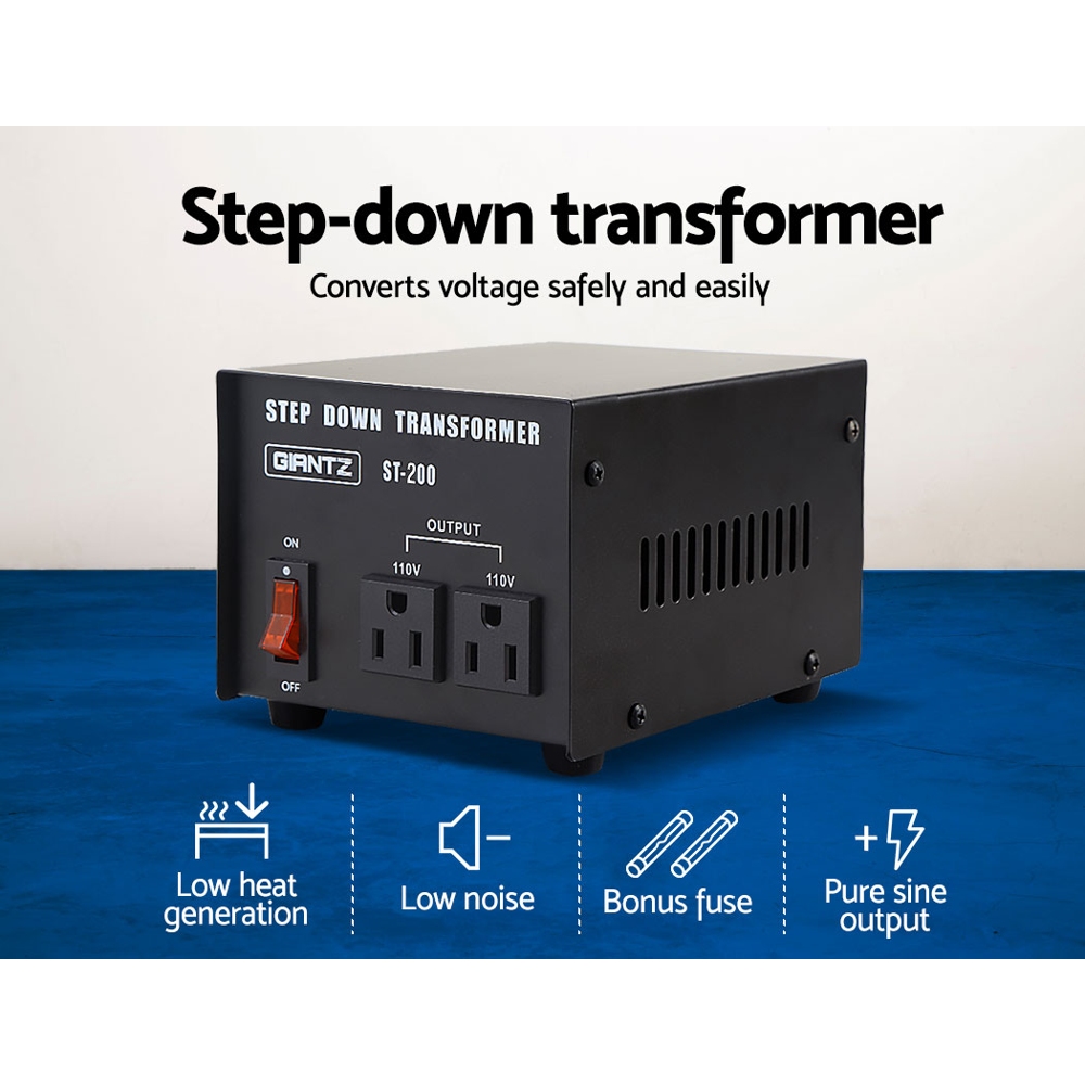 Giantz Step Down Transformer 200W 240V to 110V view 3