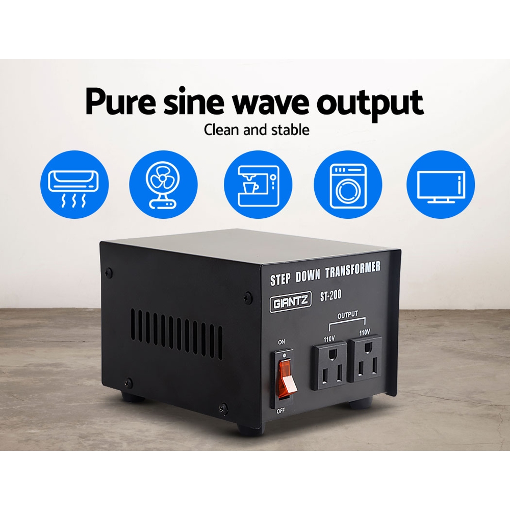 Giantz Step Down Transformer 200W 240V to 110V view 5