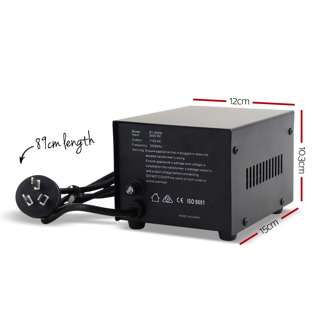 Giantz Step Down Transformer 500W 240V to 110V view 2