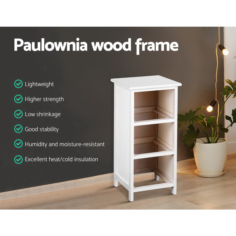 Artiss Bedside Table Storage Cabinet, 3 Drawers, White view 4