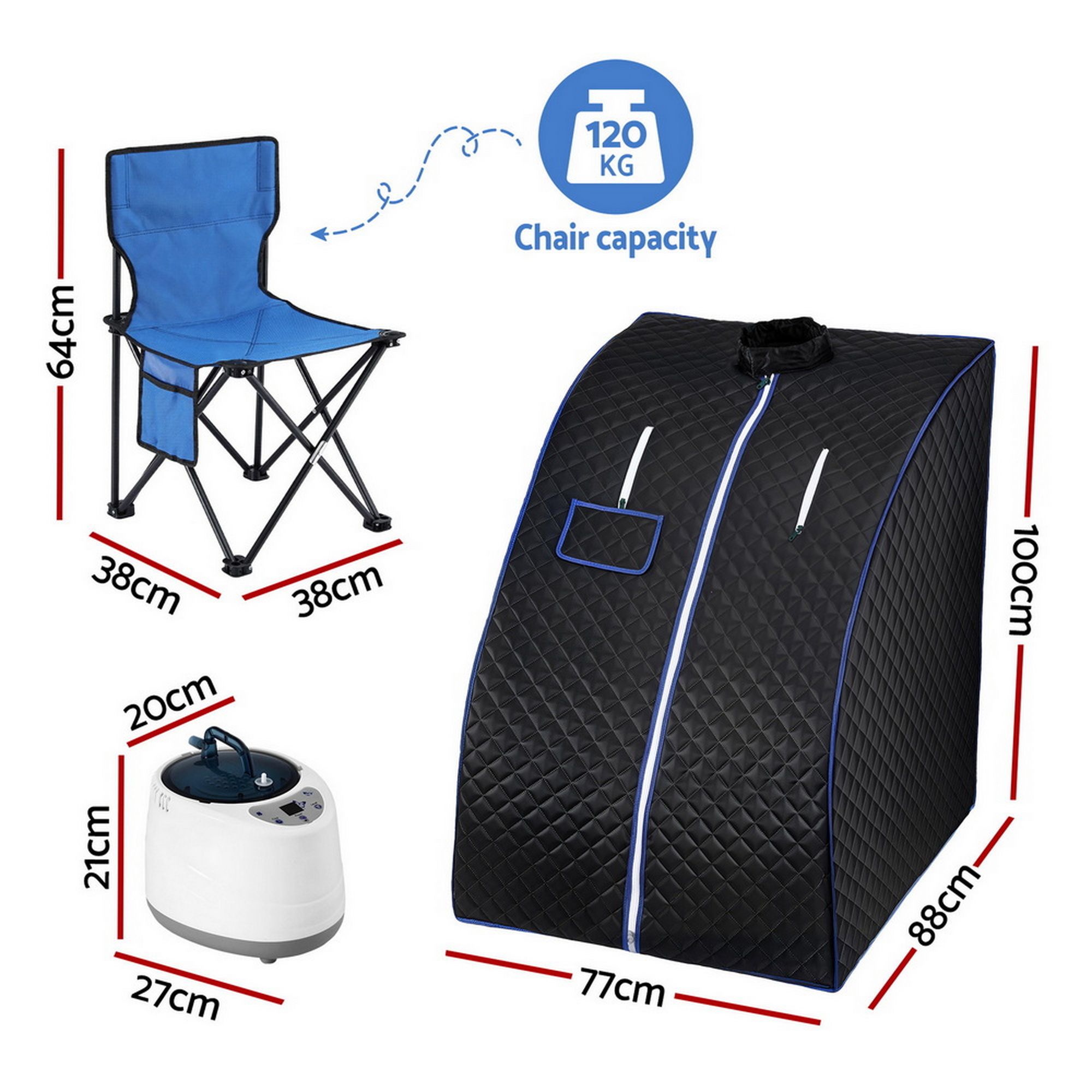 Devanti Personal Steam Sauna Tent 1000W 2L view 2