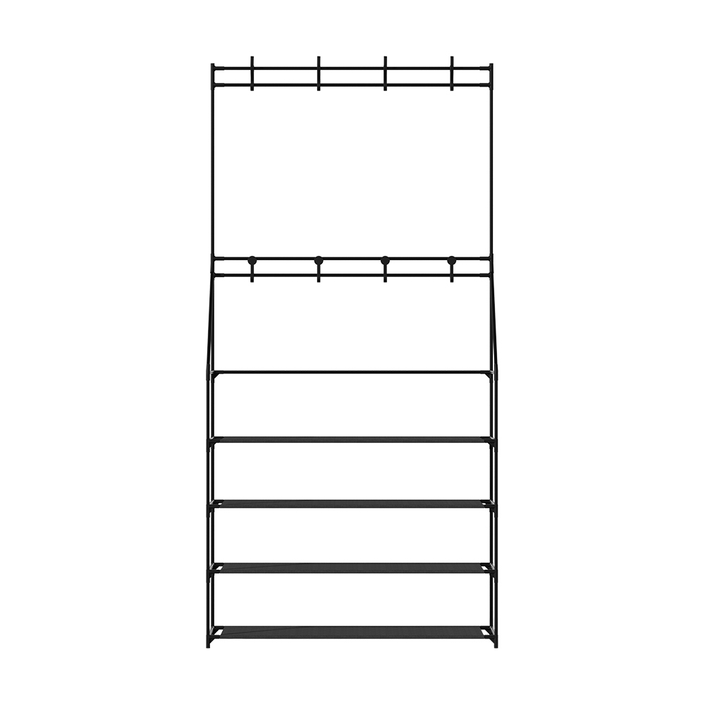 Artiss Shoe Rack Hall Tree 16 Pairs Black view 5