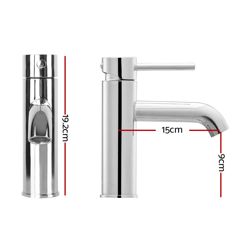 Cefito Basin Mixer Tap Round Brass Faucet Chrome view 2