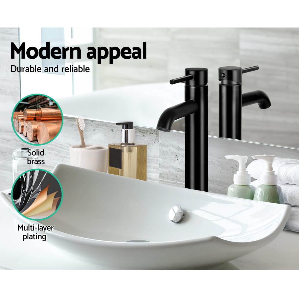 Cefito Basin Mixer Tap Round Tall Faucet, Chrome or Black view 5