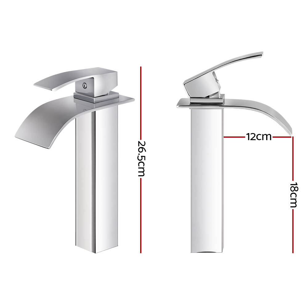 Cefito Thin Tall Basin Mixer Tap for Vanity and Laundry, Black view 2