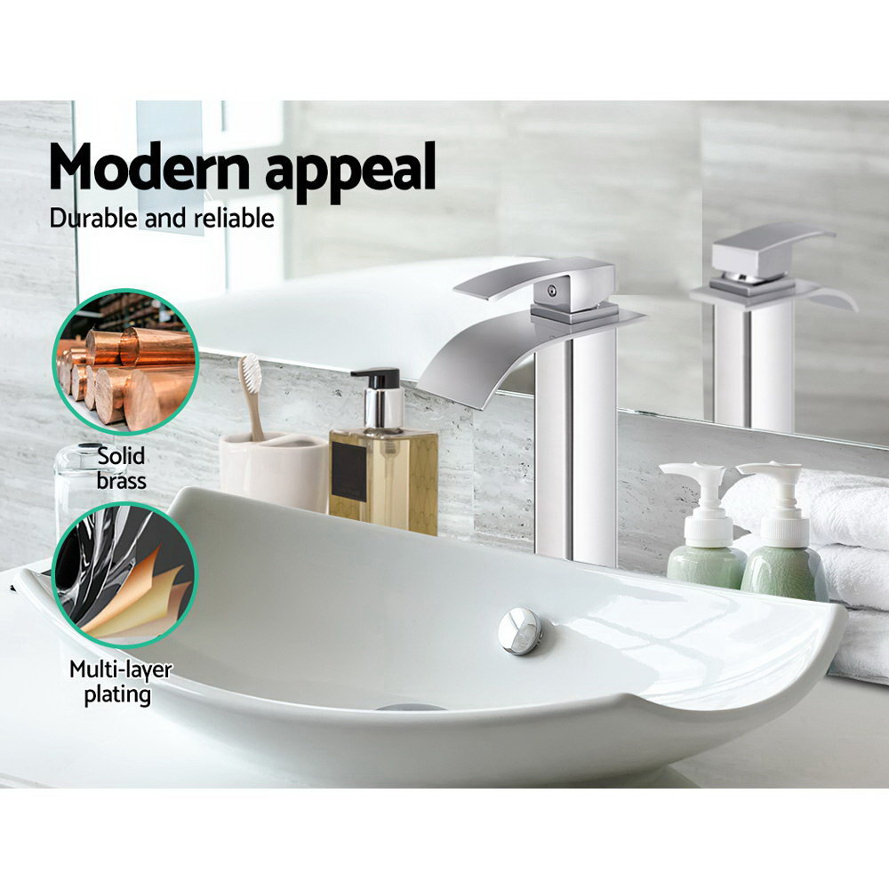 Cefito Thin Tall Basin Mixer Tap for Vanity and Laundry, Black view 4